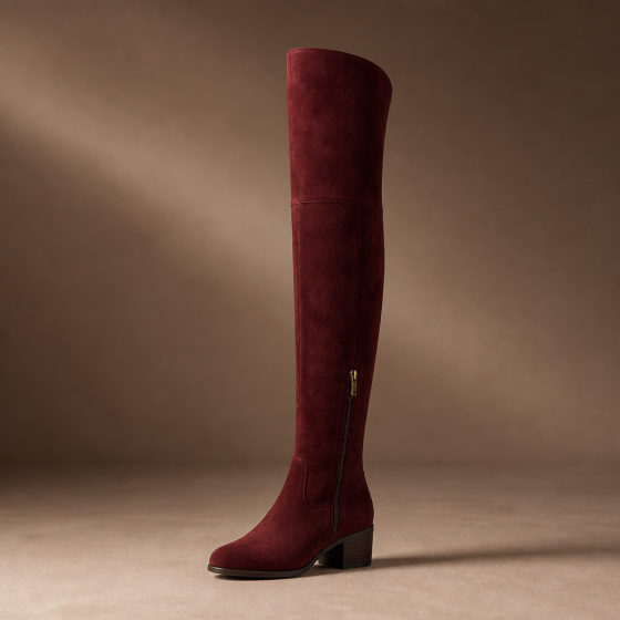 Luxury Suede Over-the-Knee Boot